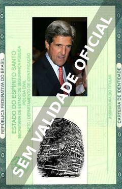 Imagem hipotética representando a carteira de identidade de John Kerry