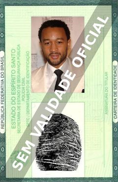 Imagem hipotética representando a carteira de identidade de John Legend