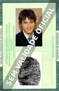 Imagem hipotética representando a carteira de identidade de John Mayer