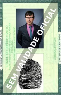 Imagem hipotética representando a carteira de identidade de John Oliver