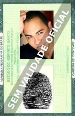 Imagem hipotética representando a carteira de identidade de Jose Pablo Cantillo