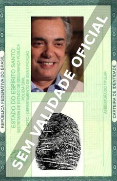 Imagem hipotética representando a carteira de identidade de José Rubens Chachá