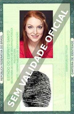Imagem hipotética representando a carteira de identidade de Josephine Gillan