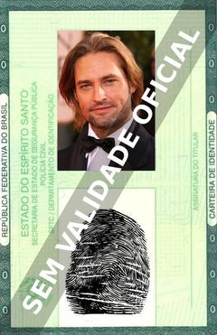 Imagem hipotética representando a carteira de identidade de Josh Holloway