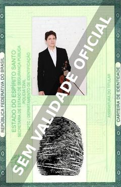 Imagem hipotética representando a carteira de identidade de Joshua Bell