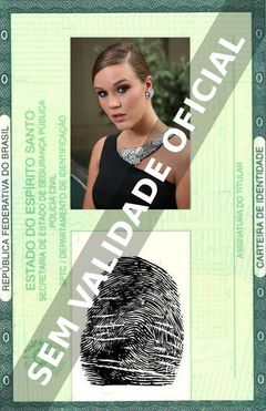 Imagem hipotética representando a carteira de identidade de Joss Stone