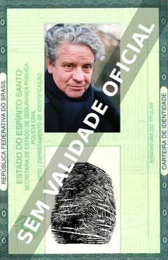 Imagem hipotética representando a carteira de identidade de Julian Firth