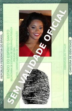 Imagem hipotética representando a carteira de identidade de Juliana Alves