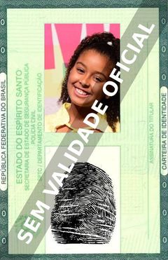 Imagem hipotética representando a carteira de identidade de Juliana Louise