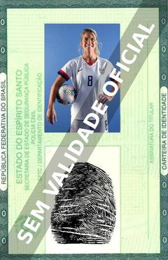 Imagem hipotética representando a carteira de identidade de Julie Johnston Ertz