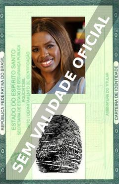 Imagem hipotética representando a carteira de identidade de June Sarpong