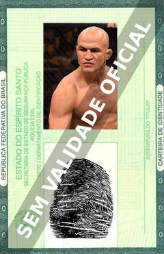 Imagem hipotética representando a carteira de identidade de Júnior Cigano
