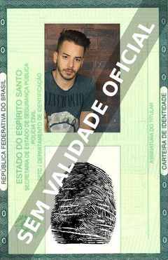 Imagem hipotética representando a carteira de identidade de Junior Lima
