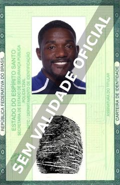 Imagem hipotética representando a carteira de identidade de Justin Gatlin