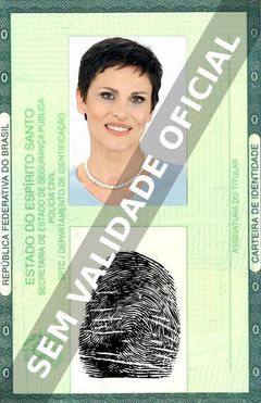 Imagem hipotética representando a carteira de identidade de Justina Vail