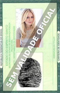 Imagem hipotética representando a carteira de identidade de Justine Lupe