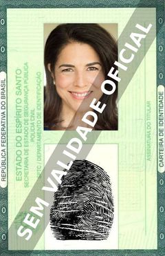 Imagem hipotética representando a carteira de identidade de Justine Miceli
