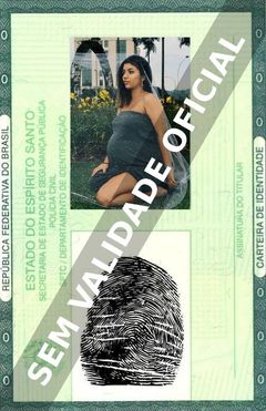 Imagem hipotética representando a carteira de identidade de Karina Ferrari
