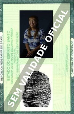 Imagem hipotética representando a carteira de identidade de Karina Maruyama