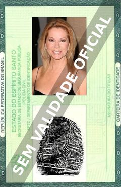 Imagem hipotética representando a carteira de identidade de Kathie Lee Gifford