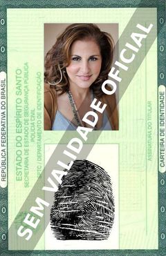 Imagem hipotética representando a carteira de identidade de Kathy Najimy