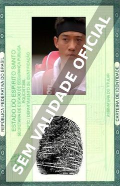 Imagem hipotética representando a carteira de identidade de Kei Nishikori