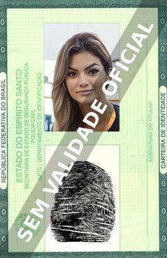 Imagem hipotética representando a carteira de identidade de Kelly Key