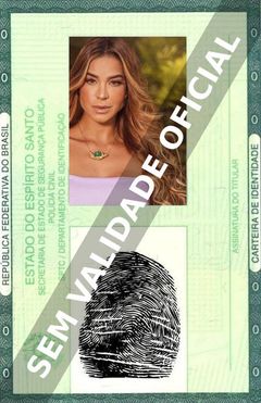 Imagem hipotética representando a carteira de identidade de Kerline Cardoso