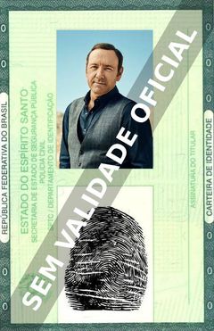 Imagem hipotética representando a carteira de identidade de Kevin Spacey