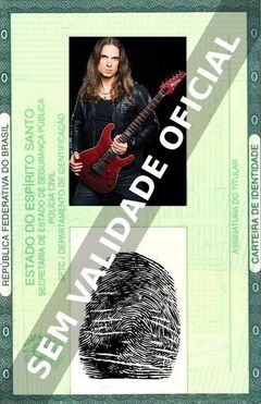 Imagem hipotética representando a carteira de identidade de Kiko Loureiro