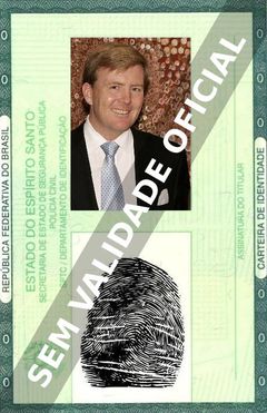 Imagem hipotética representando a carteira de identidade de King Willem-Alexander
