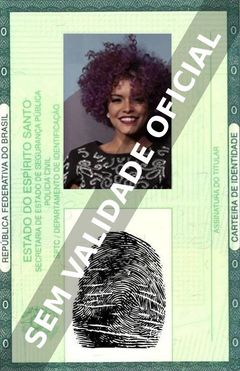 Imagem hipotética representando a carteira de identidade de Kizi Vaz