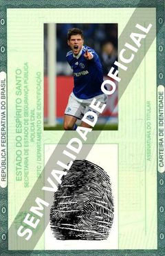 Imagem hipotética representando a carteira de identidade de Klaas Jan Huntelaar