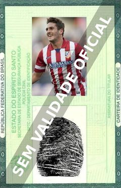 Imagem hipotética representando a carteira de identidade de Koke Resurrección