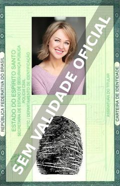 Imagem hipotética representando a carteira de identidade de Kristen Marie Jensen