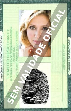 Imagem hipotética representando a carteira de identidade de Kristen Miller