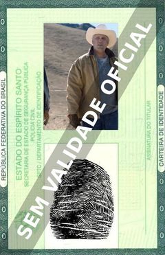 Imagem hipotética representando a carteira de identidade de Lance Irwin