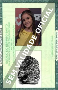 Imagem hipotética representando a carteira de identidade de Lara Cariello