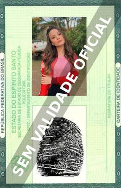 Imagem hipotética representando a carteira de identidade de Larissa Manoela