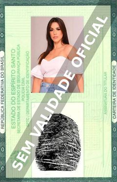 Imagem hipotética representando a carteira de identidade de Larissa Tomásia