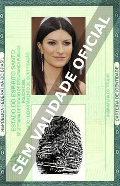 Imagem hipotética representando a carteira de identidade de Laura Pausini