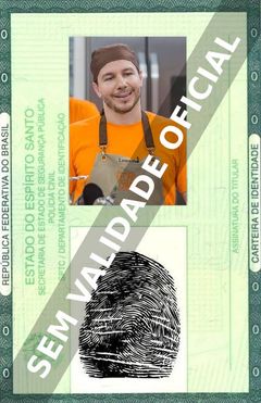 Imagem hipotética representando a carteira de identidade de Leandro Moreira