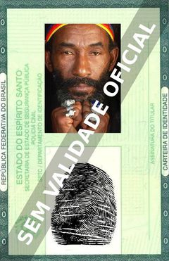 Imagem hipotética representando a carteira de identidade de Lee 'Scratch' Perry