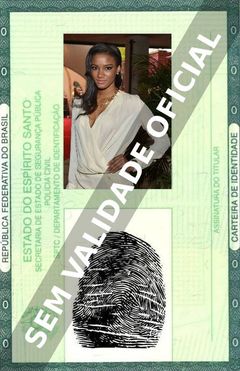 Imagem hipotética representando a carteira de identidade de Leila Lopes