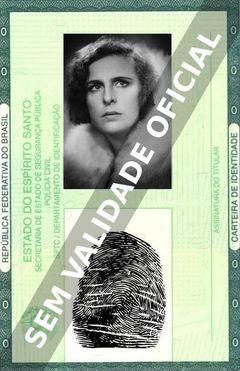 Imagem hipotética representando a carteira de identidade de Leni Riefenstahl