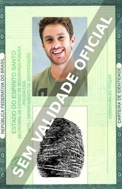 Imagem hipotética representando a carteira de identidade de Leonardo Miggiorin