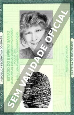 Imagem hipotética representando a carteira de identidade de Liz Sheridan