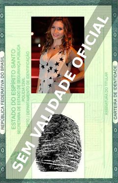 Imagem hipotética representando a carteira de identidade de Lorena Comparato