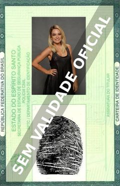 Imagem hipotética representando a carteira de identidade de Lua Blanco