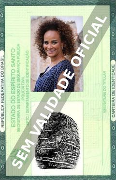 Imagem hipotética representando a carteira de identidade de Luciana Mello